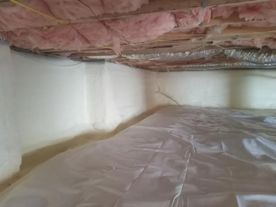 Crawl space encapsulation with closed-cell spray foam for Metal Roof Coating in Canton